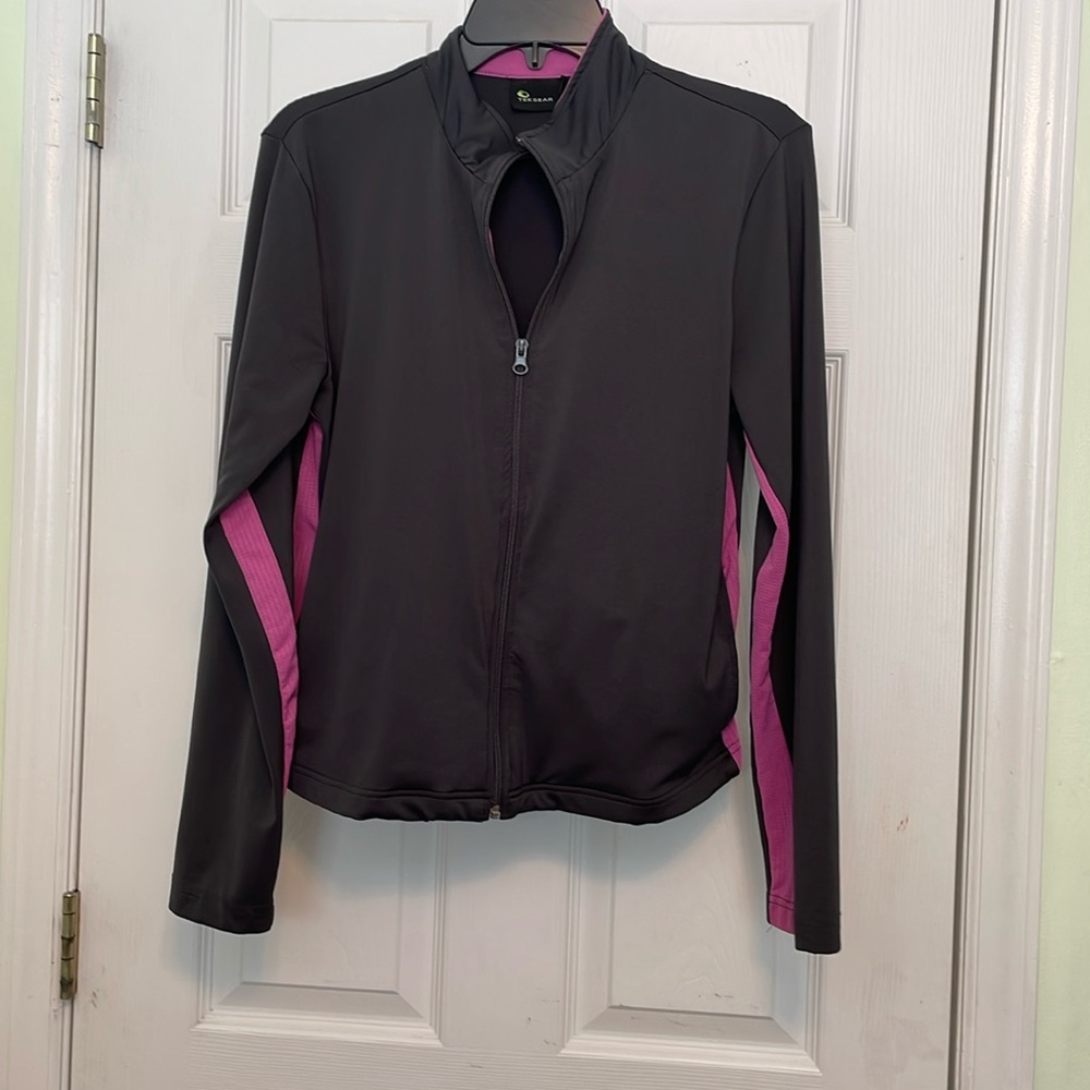 TekGear warm up running Jacket with pockets Gray Pink Zipper Tek Gear Size S